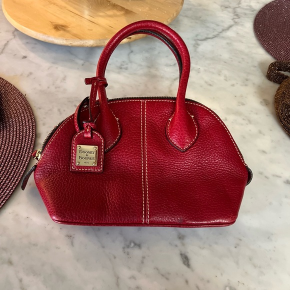 Dooney & Bourke Vintage Baby Domed Satchel red like new - Picture 2 of 9